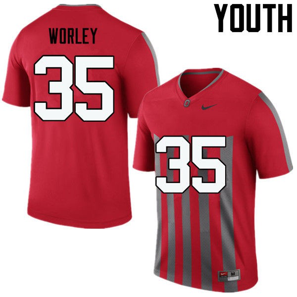 Ohio State Buckeyes #35 Chris Worley Youth University Jersey Throwback OSU1031